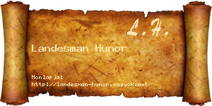 Landesman Hunor névjegykártya